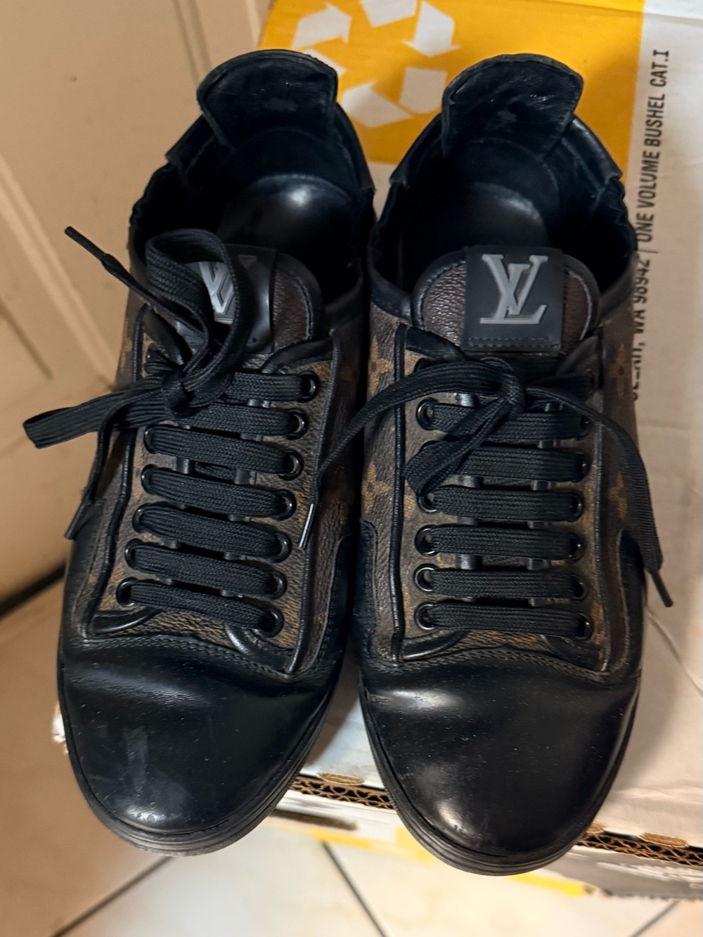 Monogram leather sneakers